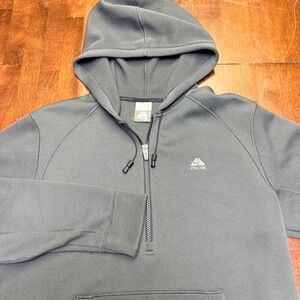 Nike ACG Hoodie Mens Medium Gray 1/4 Zip Pullover Fleece RN 104141